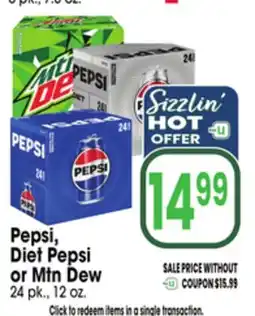 Jewel-Osco Pepsi, Diet Pepsi or Mtn Dew offer