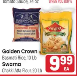 Tony’s Fresh Market Golden Crown Basmati Rice, 10Lb Swarna Chakki Atta Flour, 20Lb offer