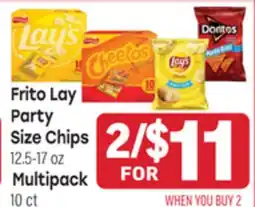 Tony’s Fresh Market Frito Lay Party Size Chips, 12.5-17oz or Multipack, 10 ct offer