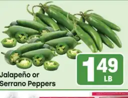 Tony’s Fresh Market Jalapeño or Serrano Peppers offer