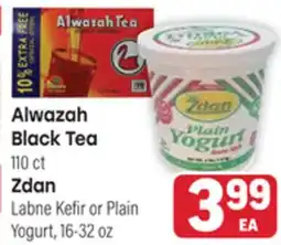 Tony’s Fresh Market Alwazah Black Tea, 110ct Zdan Labne Kefir or Plain Yogurt, 16-32oz offer