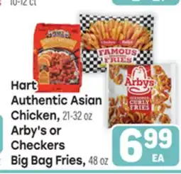 Tony’s Fresh Market Hart Authentic Asian Chicken, 21-32oz, Arby's or Checkers Big Bag Fries, 48 oz offer