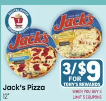 Tony’s Fresh Market Jack's Pizza offer