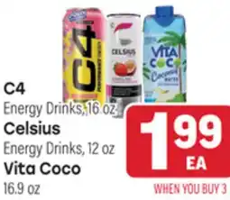 Tony’s Fresh Market C4 Energy Drinks, 16oz., Celsius Energy Drinks, 12oz., Vita Coco 16.9 oz offer