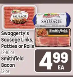 Tony’s Fresh Market Swaggerty's Sausage Links, Patties or Rolls 12-16 oz Smithfield Bacon 12 oz offer