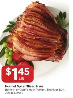 Food 4 Less Hormel Spiral Sliced Ham offer