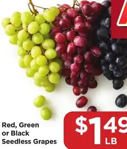Food 4 Less Red, Green or Black Seedless Grapes offer