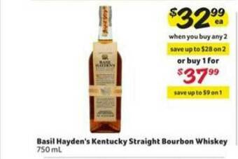 Winn Dixie Basil Haydens Kentucky Straight Bourbon Whiskey offer
