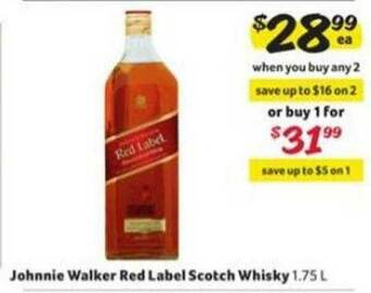Winn Dixie Johnnie Walker Red Label Scotch Whisky offer