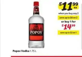 Winn Dixie Popov Vodka offer