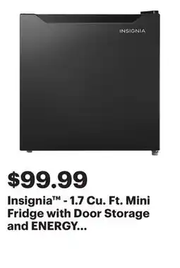 Best Buy Insignia - 1.7 Cu. Ft. Mini Fridge with Door Storage and ENERGY STAR Certification - Black offer
