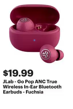 Best Buy JLab - Go Pop ANC True Wireless In-Ear Bluetooth Earbuds - Fuchsia offer
