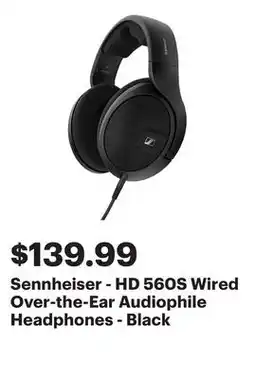 Best Buy Sennheiser - HD 560S Wired Over-the-Ear Audiophile Headphones - Black offer