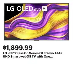 Best Buy LG - 55 Class G5 Series OLED evo AI 4K UHD Smart webOS TV with One Wall Design (2025) offer