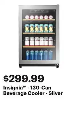 Best Buy Insignia - 130-Can Beverage Cooler - Silver offer