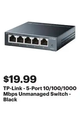 Best Buy TP-Link - 5-Port 10/100/1000 Mbps Unmanaged Switch - Black offer
