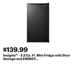 Best Buy Insignia - 3.3 Cu. Ft. Mini Fridge with Door Storage and ENERGY STAR Certification - Black offer
