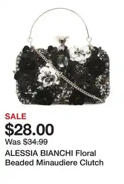 Marshalls ALESSIA BIANCHI Floral Beaded Minaudiere Clutch offer