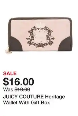 Marshalls JUICY COUTURE Heritage Wallet With Gift Box offer