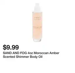 Marshalls SAND AND FOG 4oz Moroccan Amber Scented Shimmer Body Oil offer