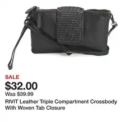 Marshalls RIVIT Leather Triple Compartment Crossbody With Woven Tab Closure offer