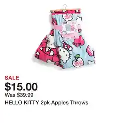 Marshalls HELLO KITTY 2pk Apples Throws offer