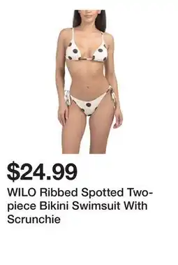 Marshalls WILO Ribbed Spotted Two-piece Bikini Swimsuit With Scrunchie offer