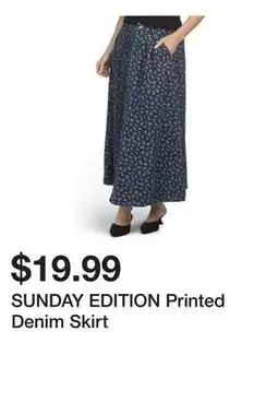 Marshalls SUNDAY EDITION Printed Denim Skirt offer