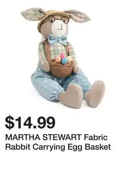 Marshalls MARTHA STEWART Fabric Rabbit Carrying Egg Basket offer