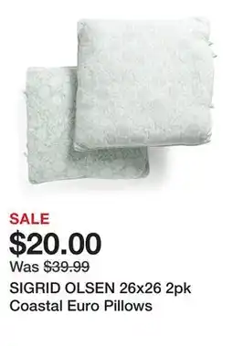 Marshalls SIGRID OLSEN 26x26 2pk Coastal Euro Pillows offer