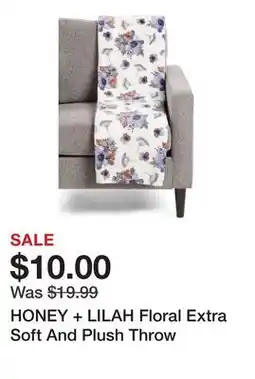 Marshalls HONEY + LILAH Floral Extra Soft And Plush Throw offer