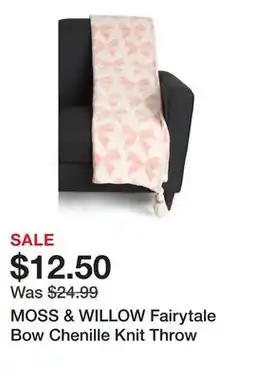 Marshalls MOSS & WILLOW Fairytale Bow Chenille Knit Throw offer