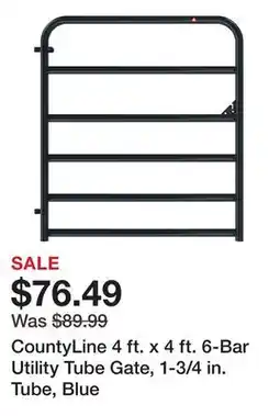 Tractor Supply Company CountyLine 4 ft. x 4 ft. 6-Bar Utility Tube Gate, 1-3/4 in. Tube, Blue offer