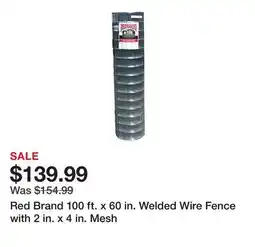Tractor Supply Company Red Brand 100 ft. x 60 in. Welded Wire Fence with 2 in. x 4 in. Mesh offer