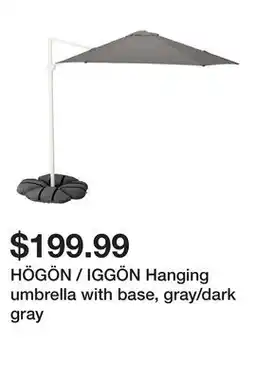 Ikea HÖGÖN / IGGÖN Hanging umbrella with base, gray/dark gray offer