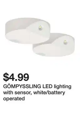 Ikea GÖMPYSSLING LED lighting with sensor, white/battery operated offer