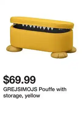 Ikea GREJSIMOJS Pouffe with storage, yellow offer