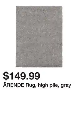 Ikea ÄRENDE Rug, high pile, gray offer