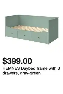 Ikea HEMNES Daybed frame with 3 drawers, gray-green offer