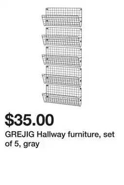 Ikea GREJIG Hallway furniture, set of 5, gray offer