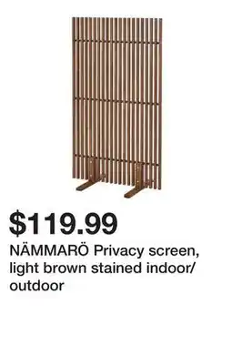 Ikea NÄMMARÖ Privacy screen, light brown stained indoor/outdoor offer