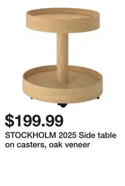 Ikea STOCKHOLM 2025 Side table on casters, oak veneer offer