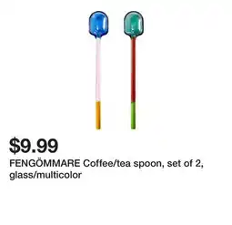 Ikea FENGÖMMARE Coffee/tea spoon, set of 2, glass/multicolor offer