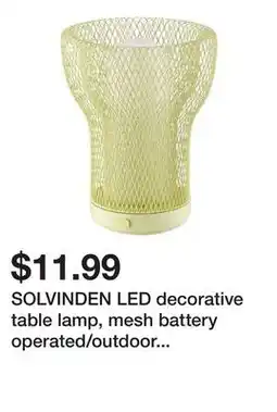 Ikea SOLVINDEN LED decorative table lamp, mesh battery operated/outdoor light green offer