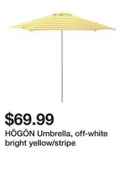 Ikea HÖGÖN Umbrella, off-white bright yellow/stripe offer