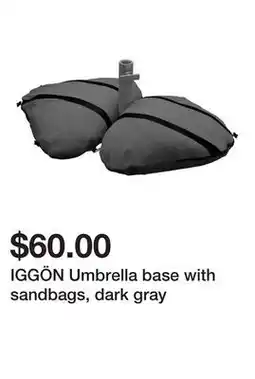 Ikea IGGÖN Umbrella base with sandbags, dark gray offer