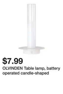 Ikea OLVINDEN Table lamp, battery operated candle-shaped offer