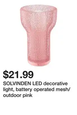 Ikea SOLVINDEN LED decorative light, battery operated mesh/outdoor pink offer