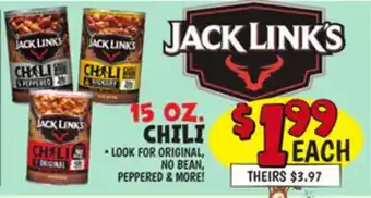 Ollie's JACK LINK'S 15 OZ. CHILI offer