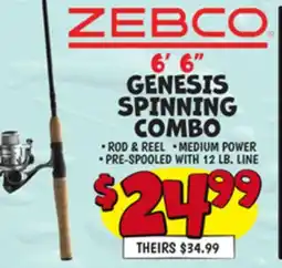 Ollie's 6' 6 GENESIS SPINNING COMBO offer